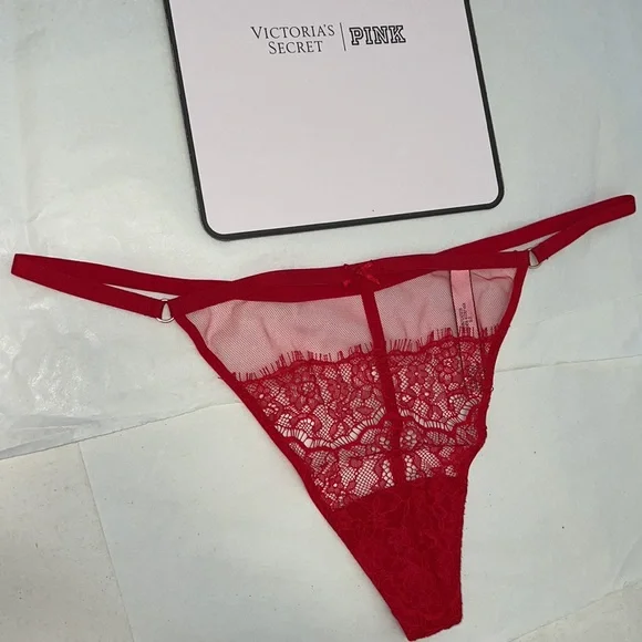 Victoria's Secret VString Mesh & Lace Red THONG Panty XL - Picture 6 of 12